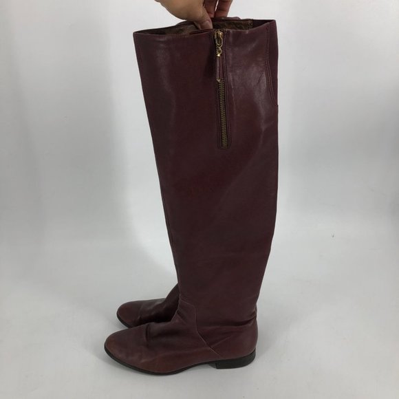 Juicy Couture Wine Red Morrel leather Knee High Boots size 10 - Picture 6 of 16